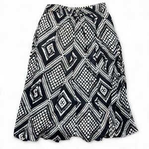 Lane Bryant Geometric Black and White Women's Maxi Skirt Size 14/16 Boho Maxi